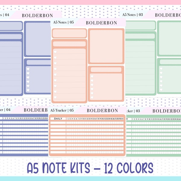 A5 NOTE KITS || Colorblends Erin Condren Dashboard, EC Planner Sticker Kit, Daily Duo, Horizontal, Compact Vertical