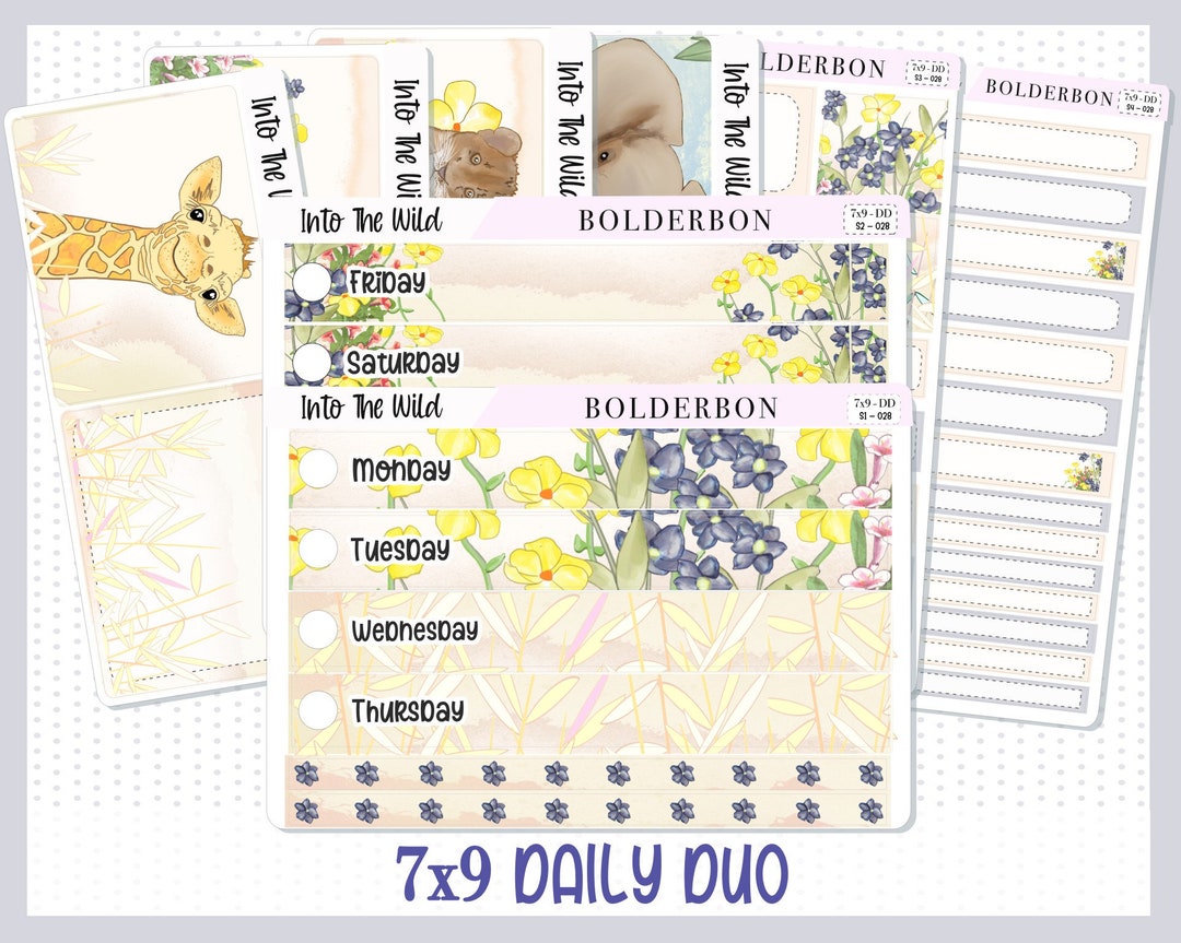 INTO THE WILD 7x9 Daily Duo Weekly Planner Sticker Kit for Erin Condren ...