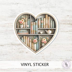 Vinylsticker HART BOEKENplank || Vinylsticker boekenliefhebber, uniek leesgrage cadeau - perfect voor planners, tijdschriften, laptops en meer!