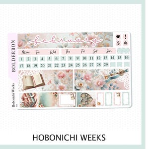 FEBRUARY Hobonichi Weeks || Bookish, Monthly Planner Stickers