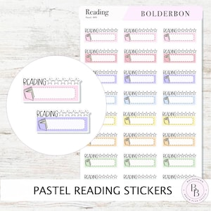 Reading Tracker Stickers - Pastel • Book Review Planner Stickers • Reading Log Stickers • Book Journal Stickers • Reading Challenge