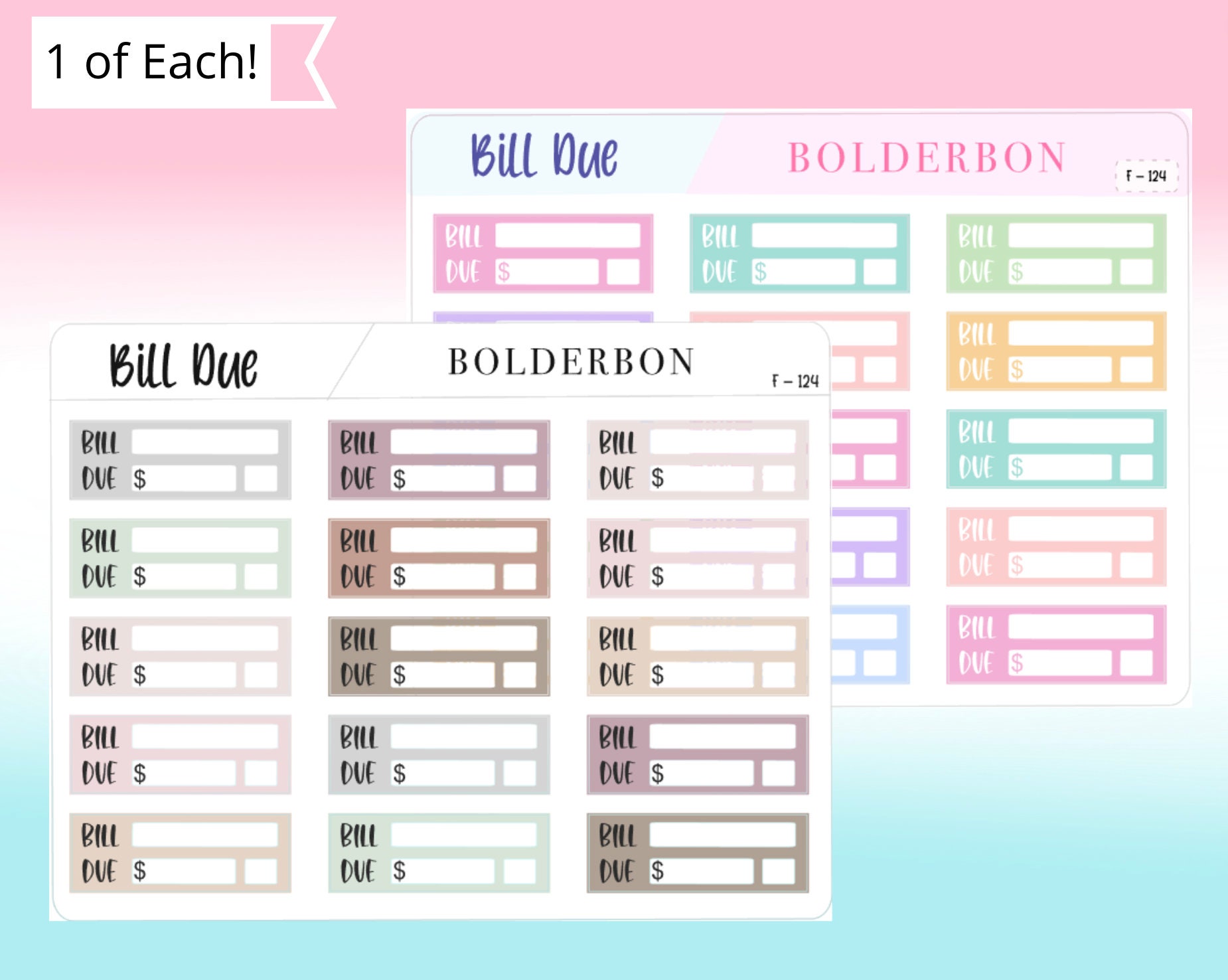 Bill Due • Planner Stickers • Budget Labels • Finance Tracker • Monthly ...