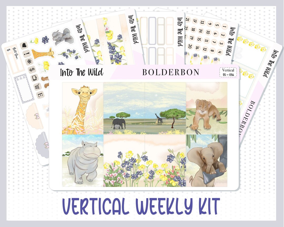INTO THE WILD 7x9 Vertical Standard, Weekly Planner Sticker Kit for ...