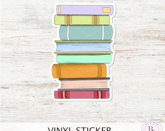 ADESIVO BOOK STACK || Presente para amantes de livros, Bookish, Perfeito para Bookish, Adesivo de diário, Adesivos para laptop, Biblioteca