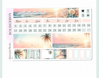 June • Hobonichi Weeks • Monthly Sticker Kit • Planner Stickers