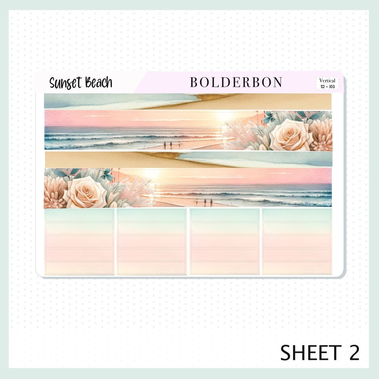 SUNSET BEACH || 7x9 Vertical Planner Sticker Kit - Etsy
