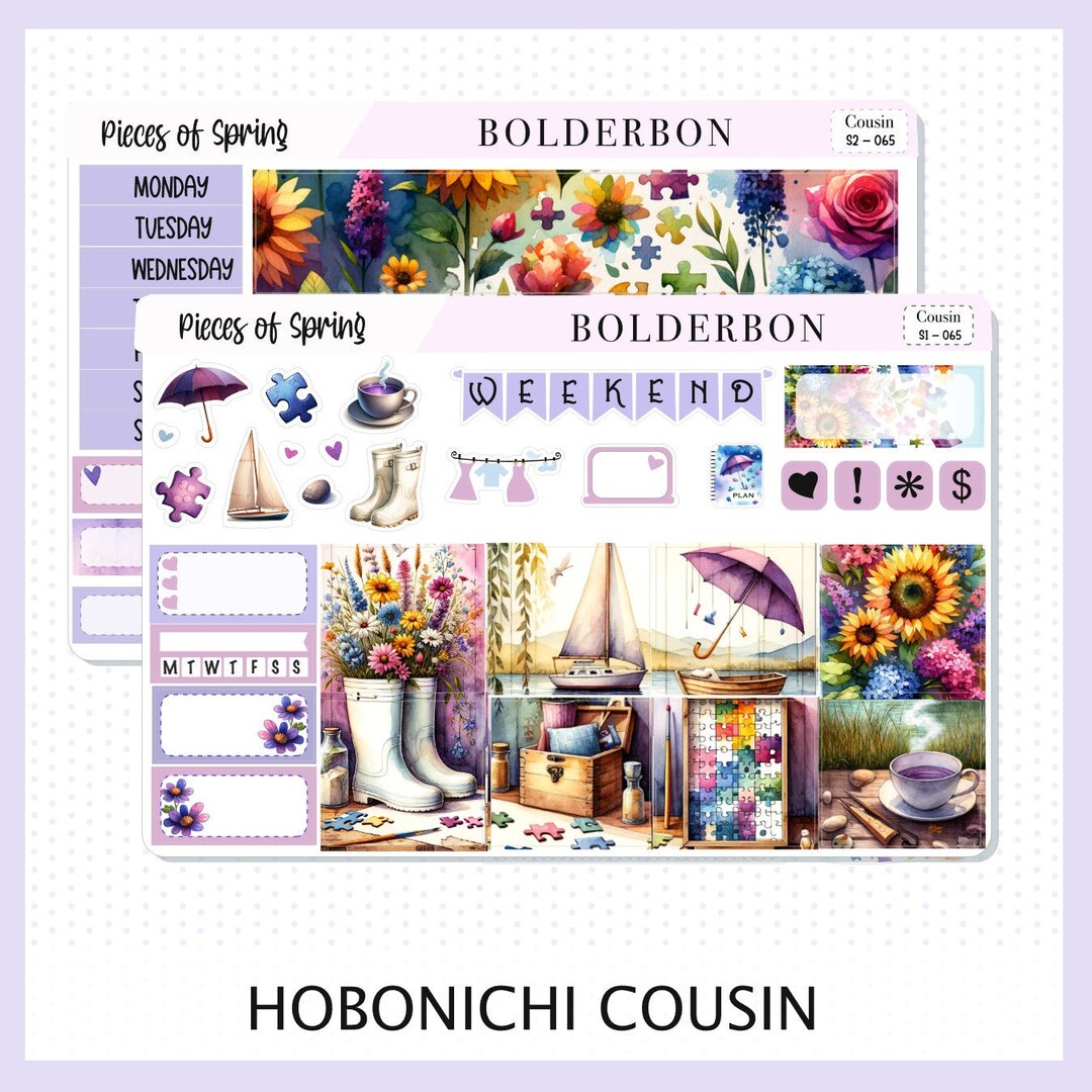 Pieces of Spring • Hobonichi Cousin • Weekly Sticker Kit • Planner ...