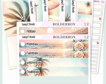 SUNSET BEACH 7x9 Daily Duo || Planner Sticker Kit for Erin Condren