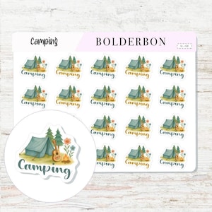 CAMPING Planner Stickers || Outdoor Adventure Icons for Journals & Planners