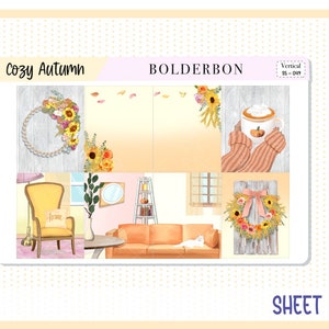 COZY AUTUMN || Vertical Weekly Planner Sticker Kit for Erin Condren ...