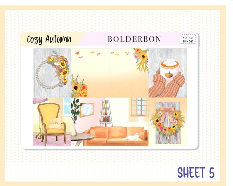 COZY AUTUMN || Vertical Weekly Planner Sticker Kit for Erin Condren ...