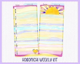 SUNRISE Hobonichi Weeks || Weekly Planner Sticker Kit