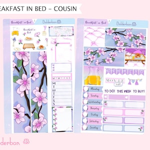 BREAKFAST IN BED Hobonichi Cousin || Weekly Planner Sticker Kit Hand Drawn