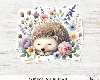 HEDGEHOG Vinyl Sticker || Hedgehog lover Gift, Spring, Springtime, Planners, Laptops, Journals, Scrapbooking and Craft Projects