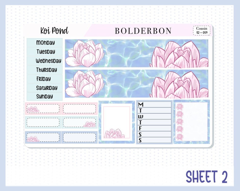 KOI POND || Hobonichi Cousin Planner Sticker Kit