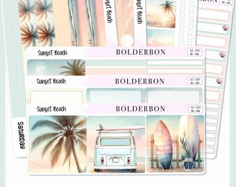 SUNSET BEACH || A5 Daily Duo Planner Sticker Kit