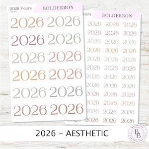 2026 AESTHETIC Year Stickers || Minimal Planner and Journal Setup