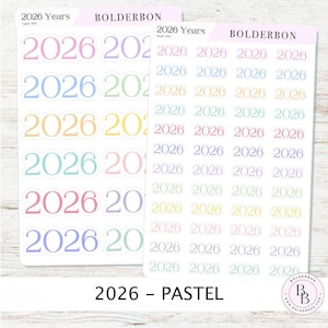 2026 PASTEL Year Stickers || Colorful Planner and Journal Setup