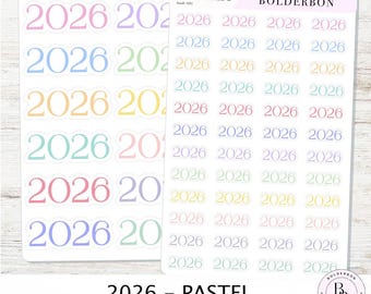 2026 PASTEL Year Stickers || Colorful Planner and Journal Setup
