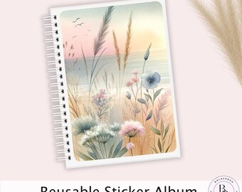 COASTAL WHISPERS Reusable Sticker Album || 5x7 Reusable Coil Sticker Book