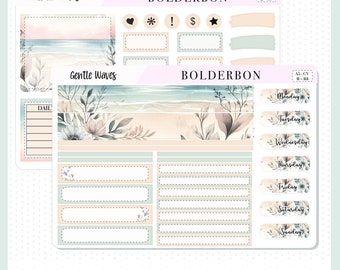 GENTLE WAVES "Compact Vertical" || A5 Planner Sticker Kit