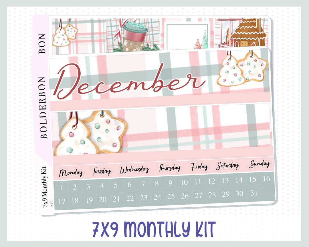 December 7x9 Monthly • Planner Stickers • Erin Condren Sticker Kit - Etsy