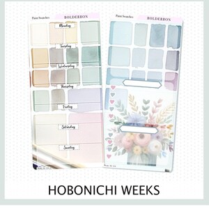 LACKMUSTER Hobonichi Wochen || Aquarell Kunst Pastell Wochenplaner Sticker Kit