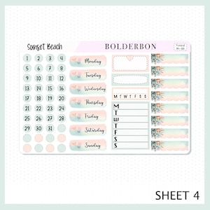 SUNSET BEACH || 7x9 Vertical Planner Sticker Kit - Etsy