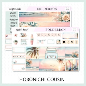 SONNENUNTERGANG BEACH Hobonichi Cousin || Planer Sticker Kit