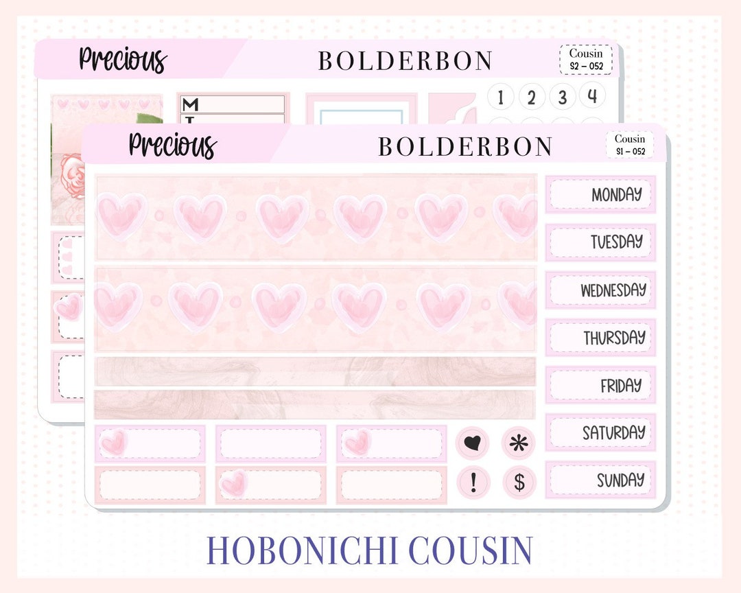 HOBONICHI COUSIN precious Hand Drawn Weekly Sticker Kit Planner ...