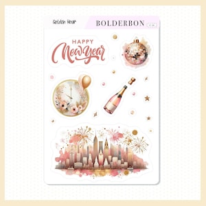 GOLDEN HOUR || Journal Stickers, New Year's, Celebration