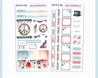 Meet Me In July • Hobonichi Weeks • Weekly Sticker Kit • Planner Stickers
