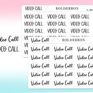 VIDEOLLAMADA Script Pegatinas manuscritas // Planificador Funcional Pegatinas, Tipografía, Palabra, Manipulado, Cursiva, Impresión, Texto