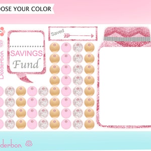 SAVINGS FUND TRACKER || Cute Mason Jar Tracker, Planner stickers