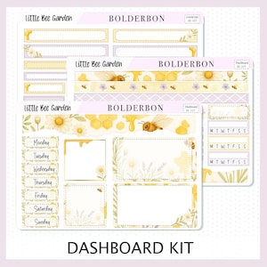 LITTLE BEE GARDEN Erin Condren Dashboard Sticker kit || Bees, Florals & Cozy Farmhouse Vibe Planner Stickers