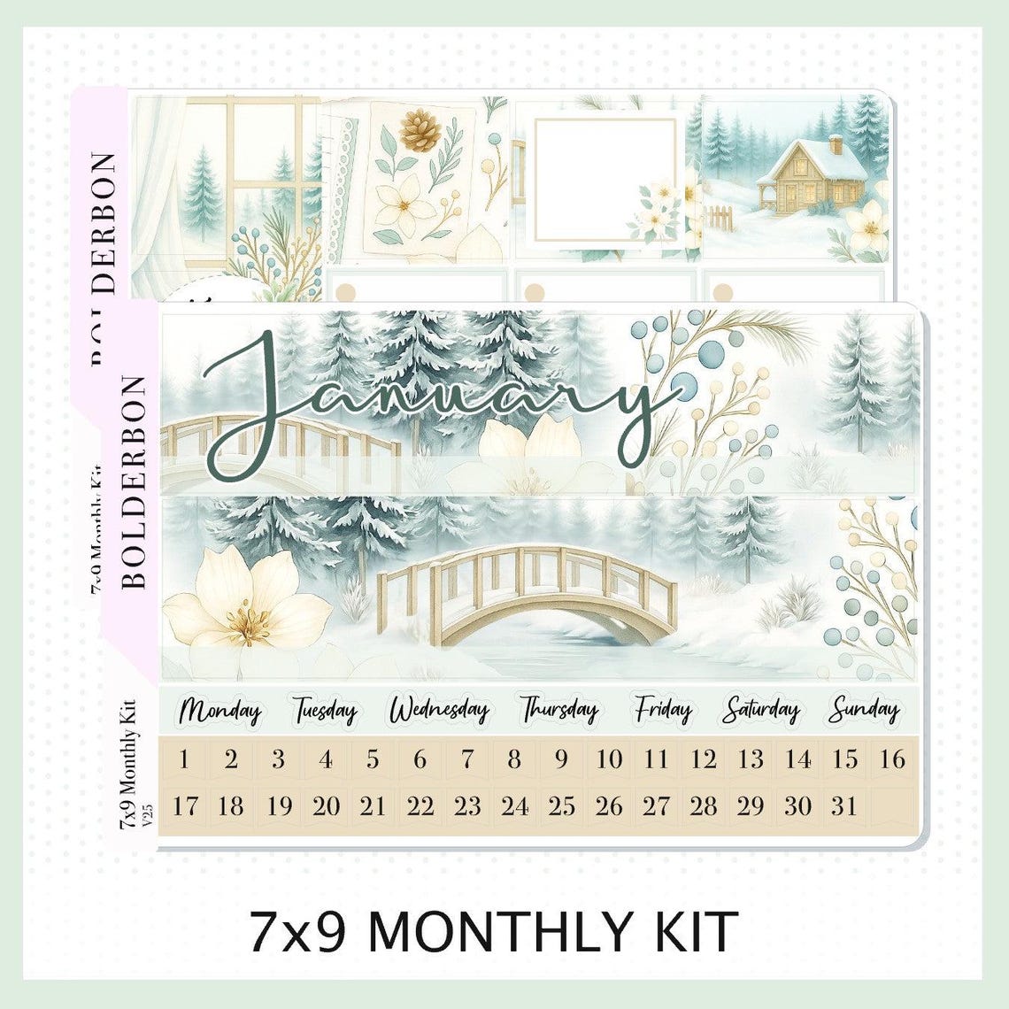January 7x9 Monthly • Planner Stickers • Erin Condren Sticker Kit - Etsy