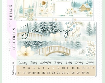 January 7x9 Monthly • Planner Stickers • Erin Condren Sticker Kit