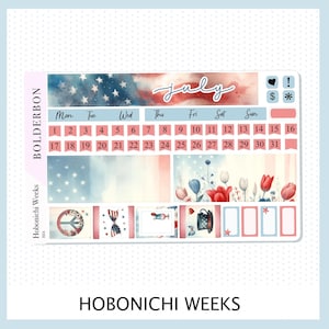 JUILLET Semaines Hobonichi || Stickers pour agenda mensuel, rencontrez-moi en juillet