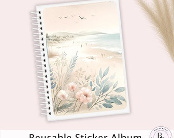 GENTLE WAVES Reusable Sticker Album || 5x7 Reusable Coil Sticker Book
