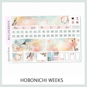 MAJ Hobonichi Weeks || Paleta malarza, sztuka akwareli, estetyczne naklejki do miesięcznego planera