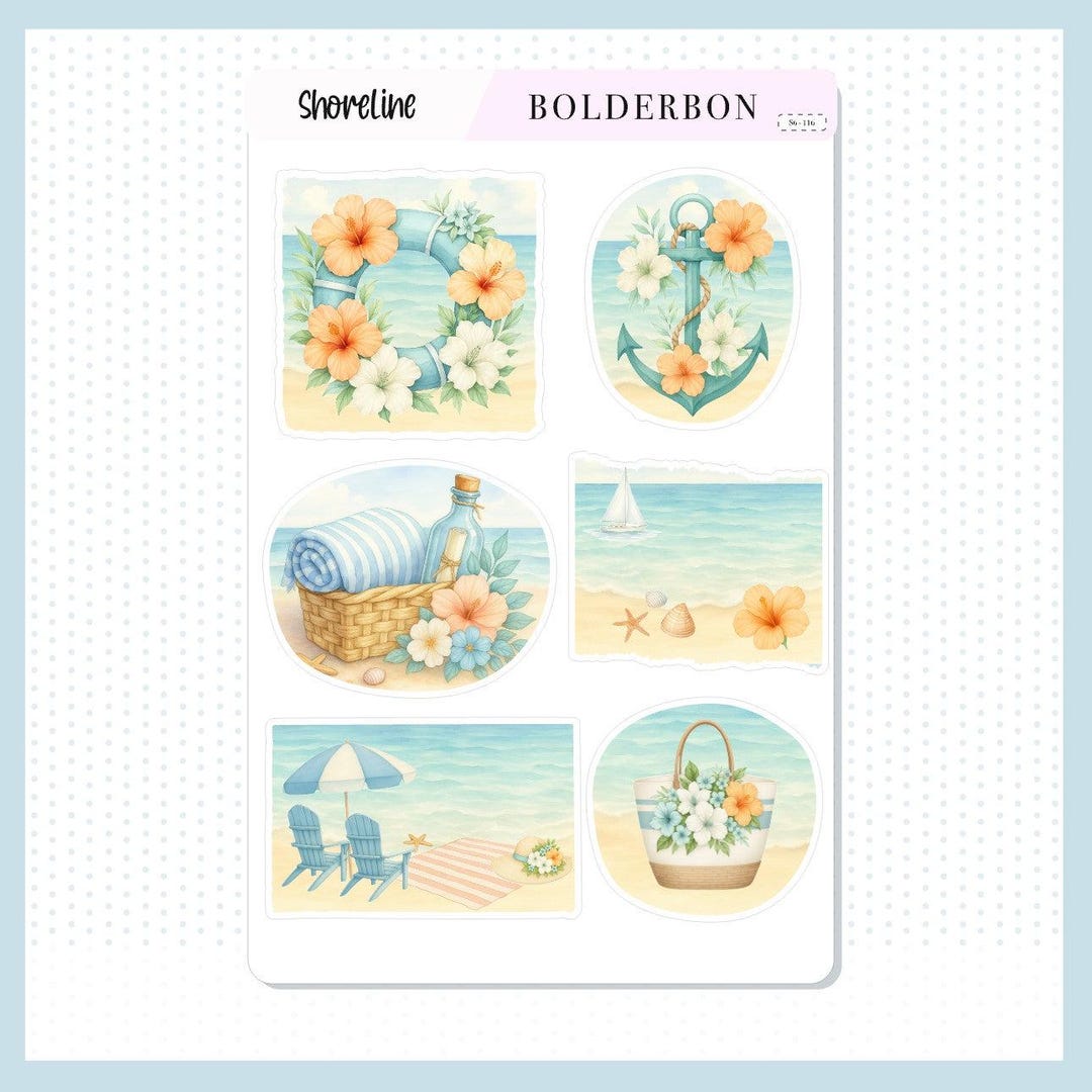 SHORELINE || Decorative Scene Journal Stickers - Etsy