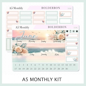 KIT MENSAL A5 DE JUNHO || Adesivos para planejador Erin Condren