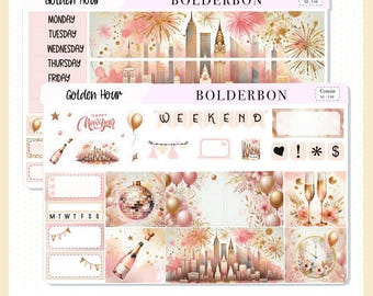 Golden Hour • Hobonichi Cousin • Weekly Sticker Kit • Planner Stickers