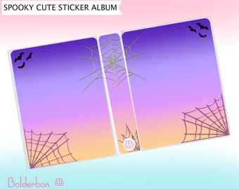 SPIDER WEB Sticker Album || 6x8 Jumbo and Mini Sampler, Hand Drawn Halloween, Planner Sticker Storage, Sleeve Album