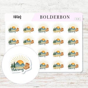 HIKING Planner Stickers || Outdoor Adventure Icons for Journals & Planners
