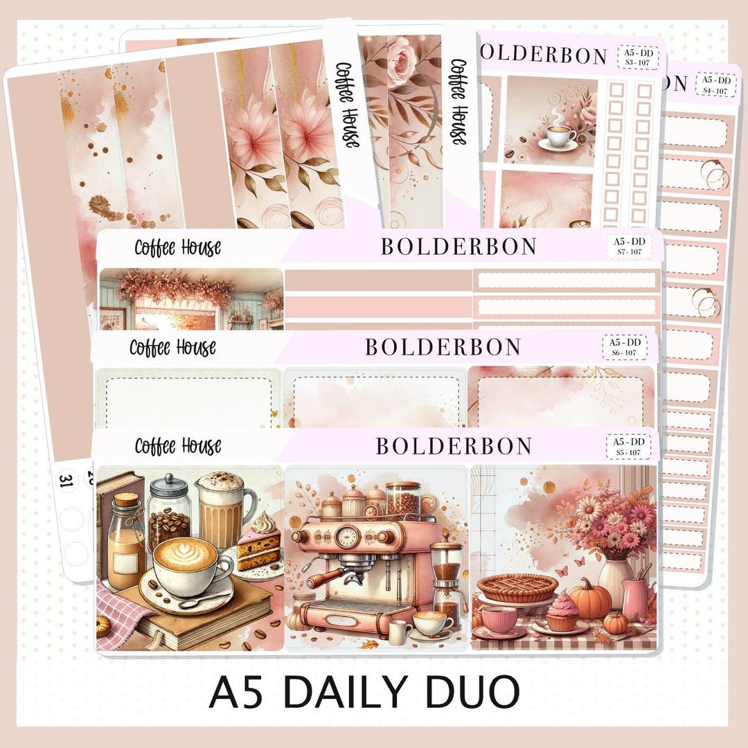 Coffee House • A5 Daily Duo • Planner Stickers • Erin Condren Sticker ...