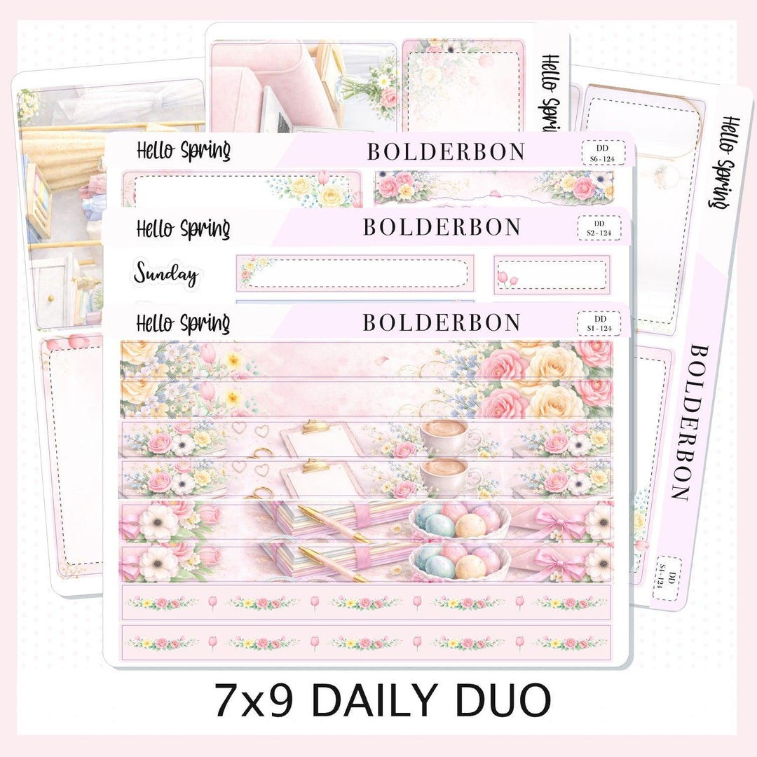 Hello Spring • 7x9 Daily Duo • Planner Stickers • Erin Condren Sticker ...