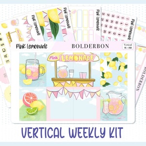 PINK LEMONADE || 7x9 Vertical Planner Sticker Kit