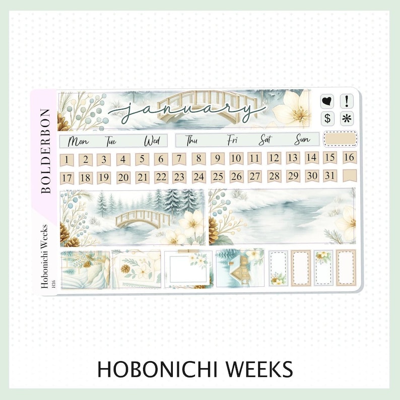 January • Hobonichi Weeks • Monthly Sticker Kit • Planner Stickers - Etsy
