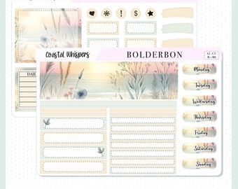 COASTAL WHISPERS "Compact Vertical" || A5 Planner Sticker Kit